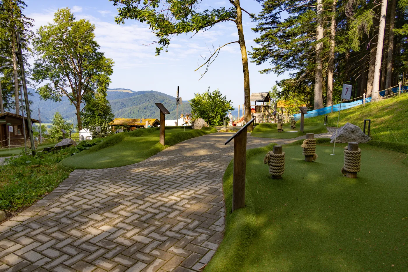 The mini golf course came later