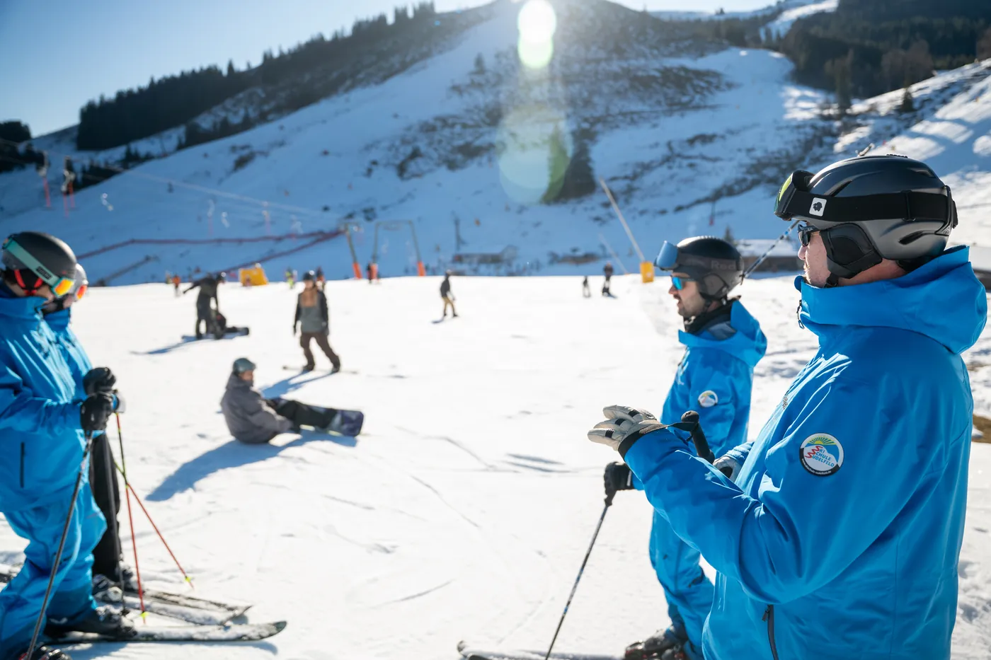 Skilehrer am Hang